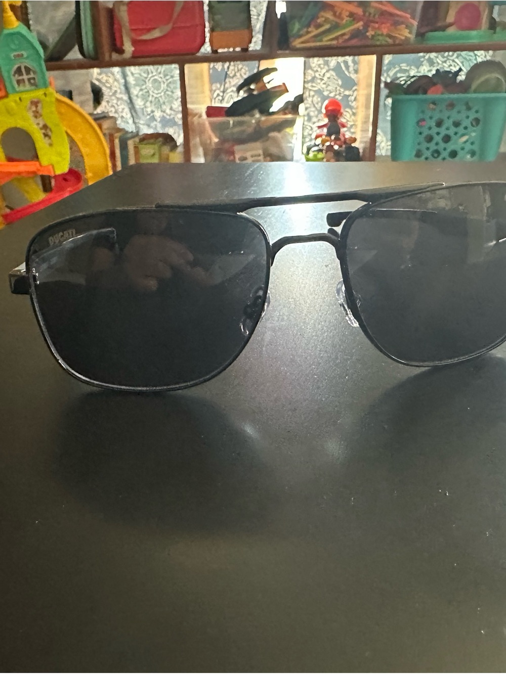 Black Aviator Sunglasses - Dark Lenses